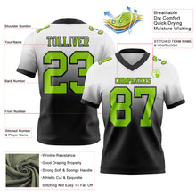 Load image into Gallery viewer, Custom White Neon Green-Black Authentic Fade Fashion Football Jersey
