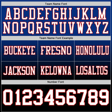 Load image into Gallery viewer, Custom Royal White Black-Red Authentic Fade Fashion Football Jersey
