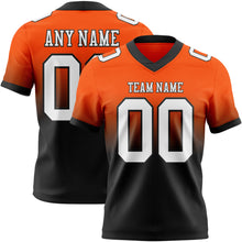 Load image into Gallery viewer, Custom Orange White-Black Authentic Fade Fashion Football Jersey
