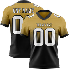 Load image into Gallery viewer, Custom Old Gold White-Black Authentic Fade Fashion Football Jersey
