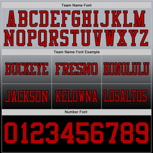 Charger l&#39;image dans la galerie, Custom Gray Red-Black Authentic Fade Fashion Football Jersey

