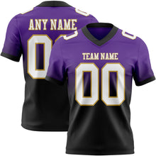 Charger l&#39;image dans la galerie, Custom Purple White Black-Old Gold Authentic Fade Fashion Football Jersey
