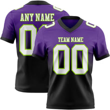 Charger l&#39;image dans la galerie, Custom Purple White Black-Neon Green Authentic Fade Fashion Football Jersey
