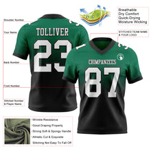 Load image into Gallery viewer, Custom Kelly Green White-Black Authentic Fade Fashion Football Jersey
