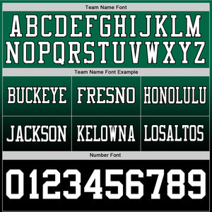 Custom Kelly Green White-Black Authentic Fade Fashion Football Jersey