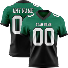 Load image into Gallery viewer, Custom Kelly Green White-Black Authentic Fade Fashion Football Jersey
