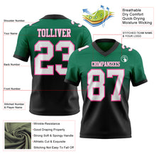 Load image into Gallery viewer, Custom Kelly Green White Black-Pink Authentic Fade Fashion Football Jersey
