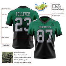Load image into Gallery viewer, Custom Kelly Green Gray-Black Authentic Fade Fashion Football Jersey
