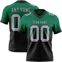 Load image into Gallery viewer, Custom Kelly Green Gray-Black Authentic Fade Fashion Football Jersey
