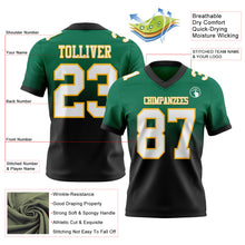 Load image into Gallery viewer, Custom Kelly Green White Black-Gold Authentic Fade Fashion Football Jersey
