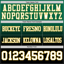 Load image into Gallery viewer, Custom Kelly Green White Black-Gold Authentic Fade Fashion Football Jersey
