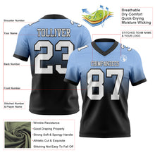 Load image into Gallery viewer, Custom Light Blue White-Black Authentic Fade Fashion Football Jersey
