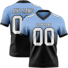 Load image into Gallery viewer, Custom Light Blue White-Black Authentic Fade Fashion Football Jersey
