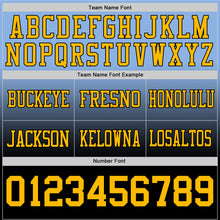 Load image into Gallery viewer, Custom Light Blue Gold-Black Authentic Fade Fashion Football Jersey
