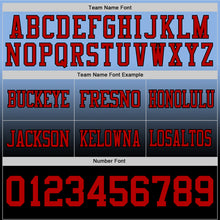 Load image into Gallery viewer, Custom Light Blue Red-Black Authentic Fade Fashion Football Jersey
