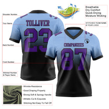 Load image into Gallery viewer, Custom Light Blue Purple-Black Authentic Fade Fashion Football Jersey
