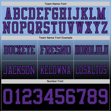 Load image into Gallery viewer, Custom Light Blue Purple-Black Authentic Fade Fashion Football Jersey
