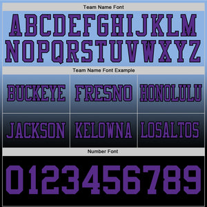 Custom Light Blue Purple-Black Authentic Fade Fashion Football Jersey