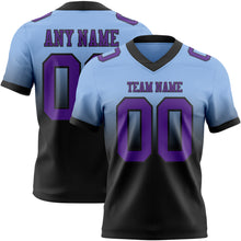 Load image into Gallery viewer, Custom Light Blue Purple-Black Authentic Fade Fashion Football Jersey
