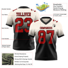 Load image into Gallery viewer, Custom Cream Red-Black Authentic Fade Fashion Football Jersey
