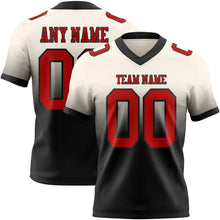 Load image into Gallery viewer, Custom Cream Red-Black Authentic Fade Fashion Football Jersey
