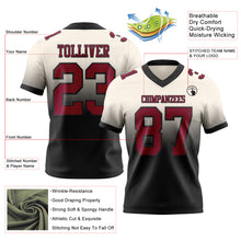 Load image into Gallery viewer, Custom Cream Maroon-Black Authentic Fade Fashion Football Jersey
