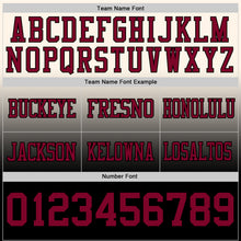 Load image into Gallery viewer, Custom Cream Maroon-Black Authentic Fade Fashion Football Jersey
