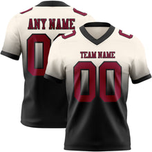 Load image into Gallery viewer, Custom Cream Maroon-Black Authentic Fade Fashion Football Jersey
