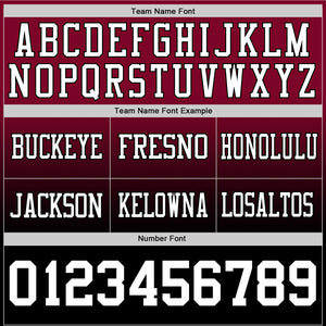 Custom Maroon White-Black Mesh Authentic Fade Fashion Football Jersey