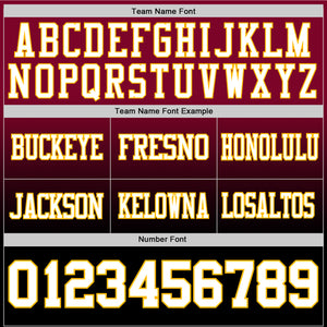Custom Maroon White Black-Gold Mesh Authentic Fade Fashion Football Jersey