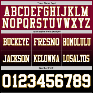 Custom Maroon White Black-Old Gold Mesh Authentic Fade Fashion Football Jersey