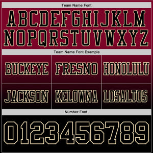 Custom Maroon Black-Cream Mesh Authentic Fade Fashion Football Jersey