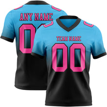 Load image into Gallery viewer, Custom Sky Blue Pink-Black Authentic Fade Fashion Football Jersey
