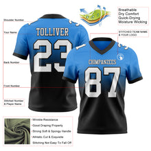 Laden Sie das Bild in den Galerie-Viewer, Custom Powder Blue White-Black Authentic Fade Fashion Football Jersey
