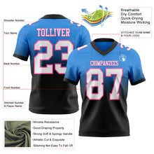 Загрузить изображение в средство просмотра галереи, Custom Powder Blue White Black-Pink Authentic Fade Fashion Football Jersey
