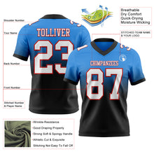 Загрузить изображение в средство просмотра галереи, Custom Powder Blue White Black-Red Authentic Fade Fashion Football Jersey
