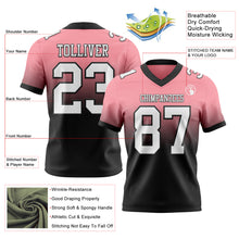 Load image into Gallery viewer, Custom Medium Pink White-Black Authentic Fade Fashion Football Jersey

