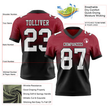 Laden Sie das Bild in den Galerie-Viewer, Custom Cardinal White-Black Authentic Fade Fashion Football Jersey
