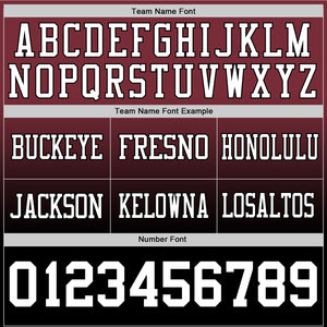 Custom Burgundy White-Black Authentic Fade Fashion Football Jersey