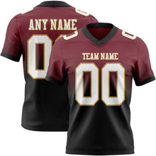 Charger l&#39;image dans la galerie, Custom Burgundy White Black-Old Gold Authentic Fade Fashion Football Jersey
