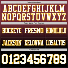 Load image into Gallery viewer, Custom Burgundy White Black-Gold Authentic Fade Fashion Football Jersey
