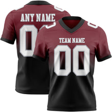 Load image into Gallery viewer, Custom Burgundy White Black-Gray Authentic Fade Fashion Football Jersey
