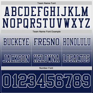 Custom White Navy Mesh Authentic Fade Fashion Football Jersey