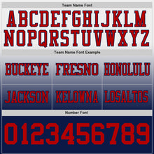 Load image into Gallery viewer, Custom White Red-Navy Authentic Fade Fashion Football Jersey
