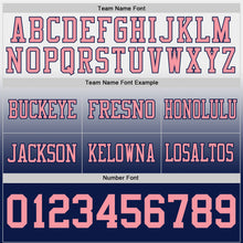 Load image into Gallery viewer, Custom White Medium Pink-Navy Authentic Fade Fashion Football Jersey
