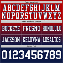 Load image into Gallery viewer, Custom Red White-Navy Authentic Fade Fashion Football Jersey
