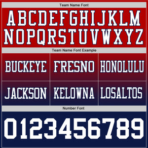 Custom Red White-Navy Authentic Fade Fashion Football Jersey