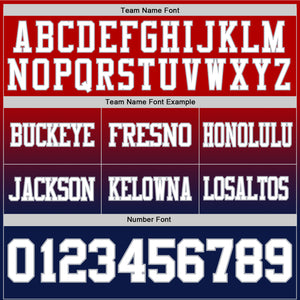 Custom Red White Navy-Gray Authentic Fade Fashion Football Jersey