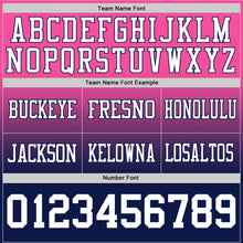 Load image into Gallery viewer, Custom Pink White-Navy Authentic Fade Fashion Football Jersey
