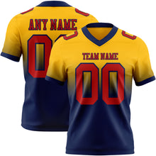 Загрузить изображение в средство просмотра галереи, Custom Gold Red-Navy Authentic Fade Fashion Football Jersey
